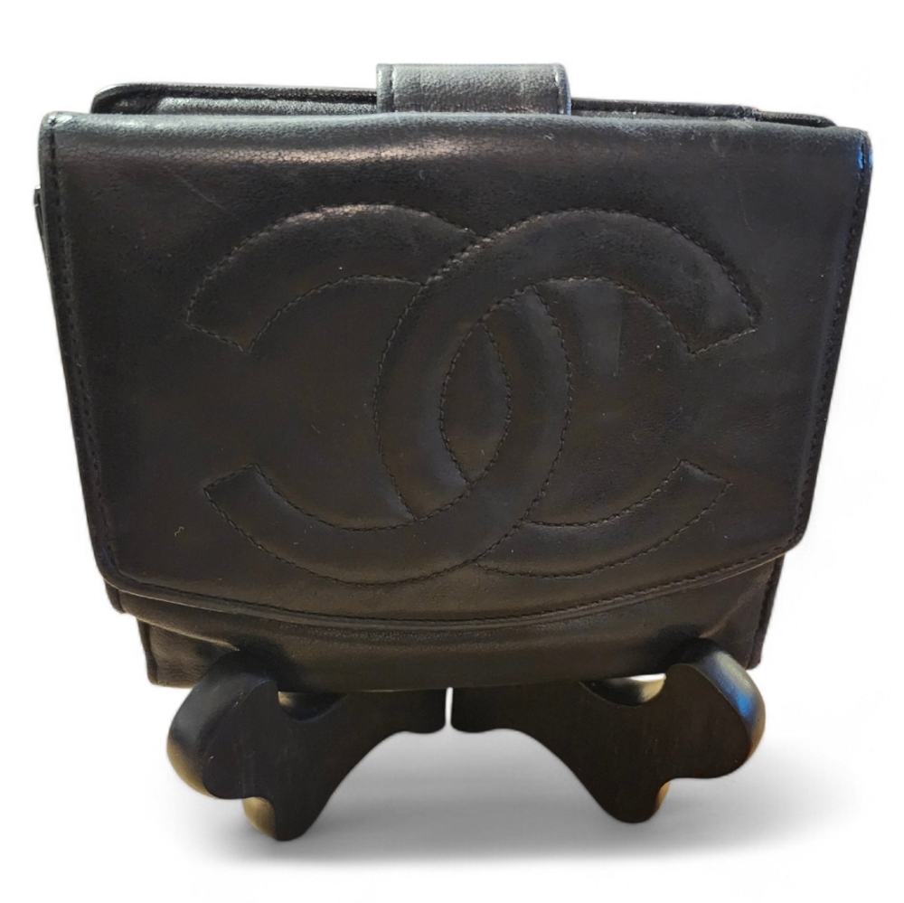 CHANEL Black Leather Wallet